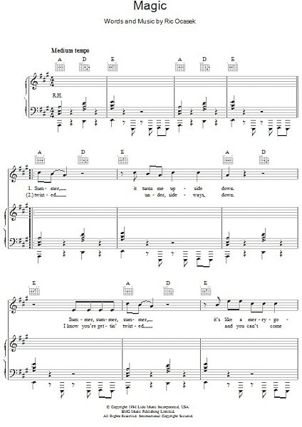 Magic - Piano/Vocal/Guitar, New, Main