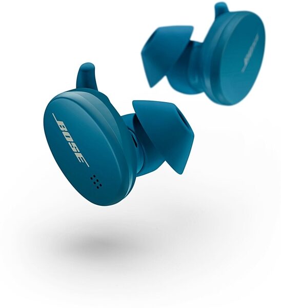 Bose Sport True Wireless Bluetooth Earbuds, Baltic Blue, Angled Front