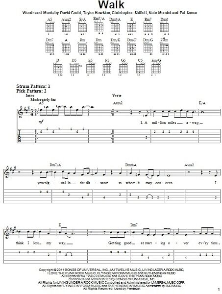 Walk - Easy Guitar with TAB, New, Main