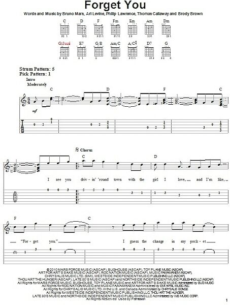 F**k You (Forget You) - Easy Guitar with TAB, New, Main