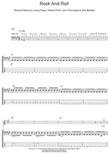Rock And Roll - Bass Tab, New, Main