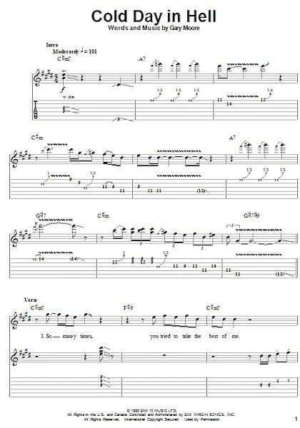 Cold Day In Hell - Guitar Tab Play-Along, New, Main