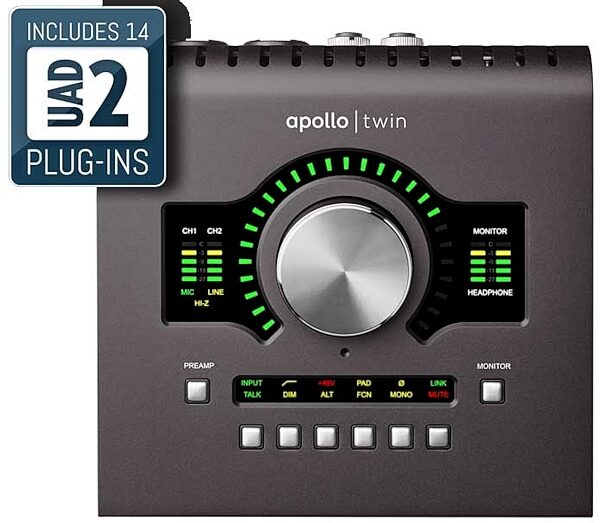Universal Audio Apollo Twin Duo MkII Thunderbolt 2 Audio Interface, DUO, Heritage Edition: Includes premium suite of 5 UAD plug-in titles valued at $1,345, Main