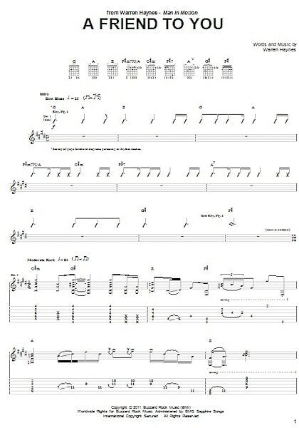 A Friend To You - Guitar TAB, New, Main