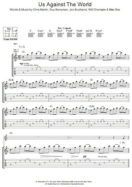 Us Against The World - Guitar TAB, New, Main