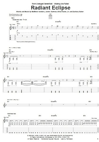 Radiant Eclipse - Guitar TAB, New, Main