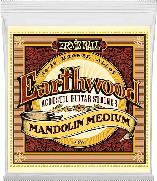 Ernie Ball Earthwood Medium Loop-End 80/20 4-String Mandolin Strings, New, Main