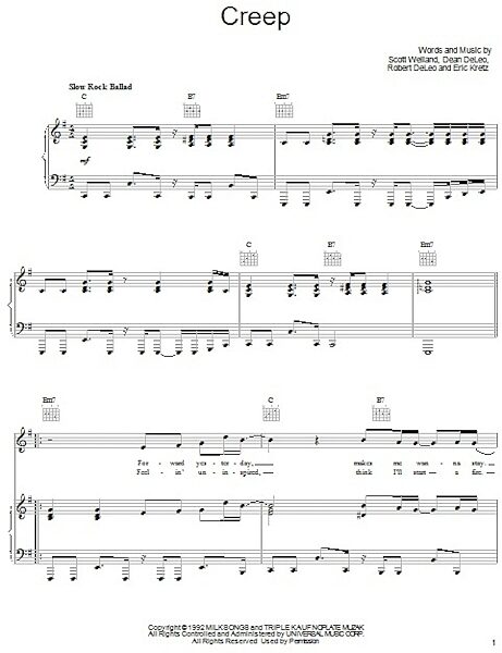 Creep - Piano/Vocal/Guitar, New, Main