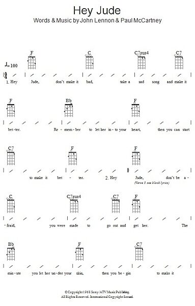 hey jude chords and lyrics in c