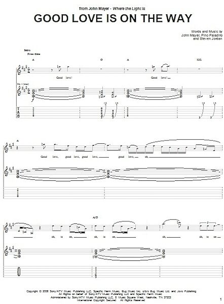 Good Love Is On The Way - Guitar TAB, New, Main
