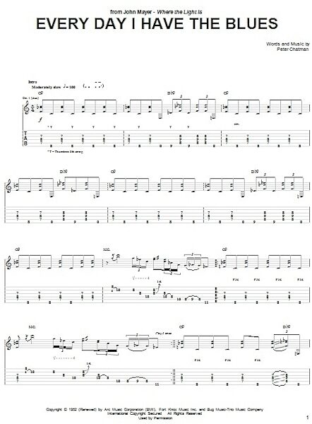 Every Day I Have The Blues - Guitar TAB, New, Main