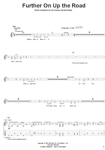 Further On Up The Road - Guitar TAB, New, Main