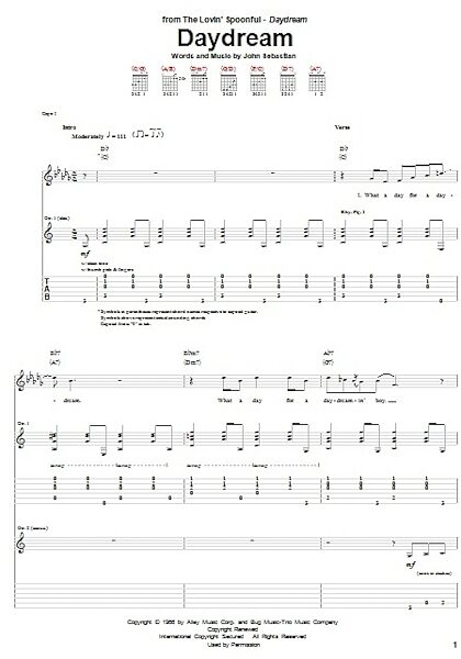 Daydream - Guitar TAB, New, Main