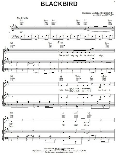 Blackbird - Piano/Vocal/Guitar, New, Main