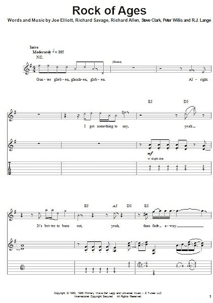 Rock Of Ages - Guitar Tab Play-Along, New, Main