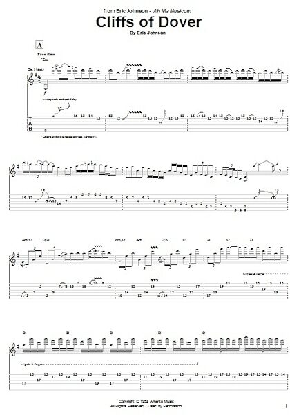 Cliffs Of Dover - Guitar TAB, New, Main