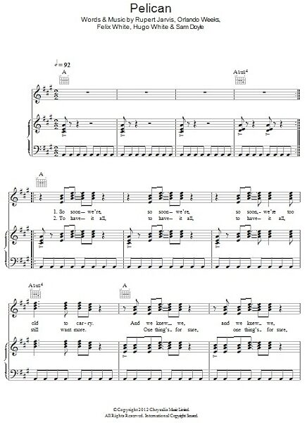 Pelican - Piano/Vocal/Guitar, New, Main