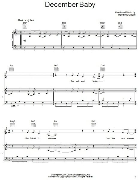 December Baby - Piano/Vocal/Guitar, New, Main