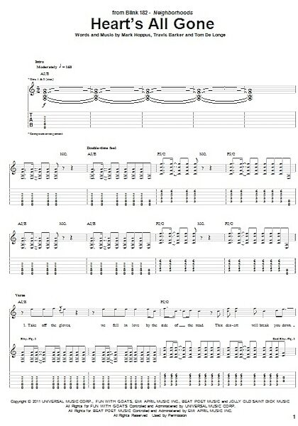 Heart's All Gone - Guitar TAB, New, Main