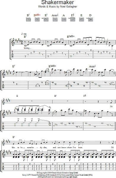 Shakermaker - Guitar TAB | zZounds