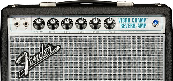 Fender '68 Custom Vibro Champ Reverb Tube Amplifier (1x10, 5 Watts), New, Action Position Back