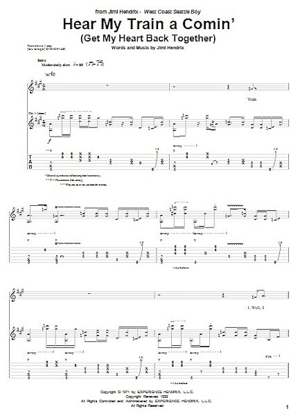 Hear My Train A Comin' (Get My Heart Back Together) - Guitar TAB, New, Main