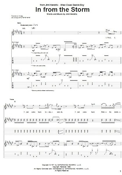 In From The Storm - Guitar TAB, New, Main