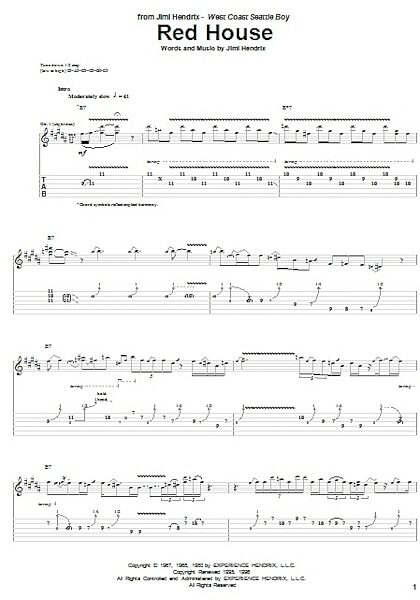 Red House - Guitar TAB, New, Main