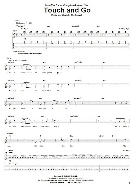 Touch And Go - Guitar TAB, New, Main