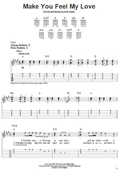 Make You Feel My Love - Easy Guitar with TAB, New, Main