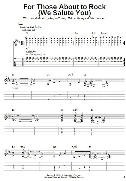For Those About To Rock (We Salute You) - Guitar Tab Play-Along, New, Main
