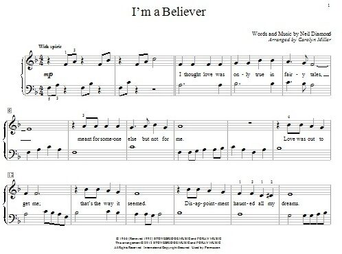I'm A Believer - Elementary Piano, New, Main
