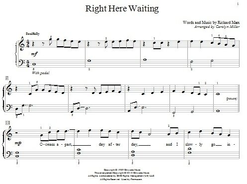 Right Here Waiting - Elementary Piano, New, Main