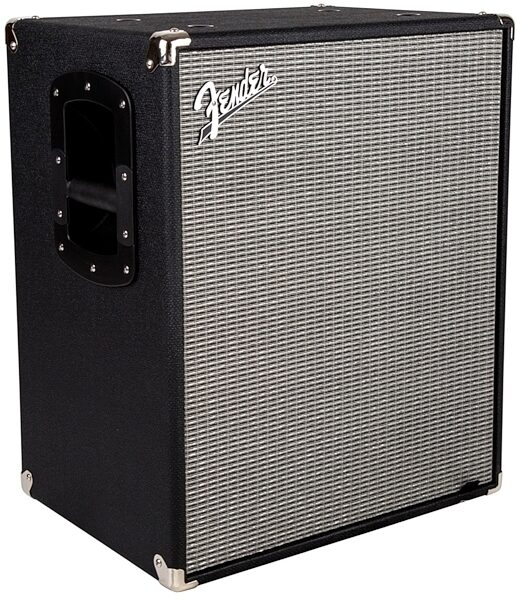 Fender Rumble 210 V3 Bass Speaker Cabinet, Silver Grill, Angle