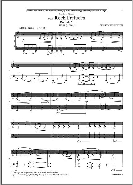 Prelude V (Rising Force) (from Rock Preludes) - Piano Solo, New, Main