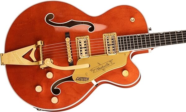Gretsch G6120TG Players Edition Nashville Electric Guitar (with Case), Orange Stain, Action Position Side