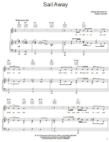 Sail Away - Piano/Vocal/Guitar, New, Main