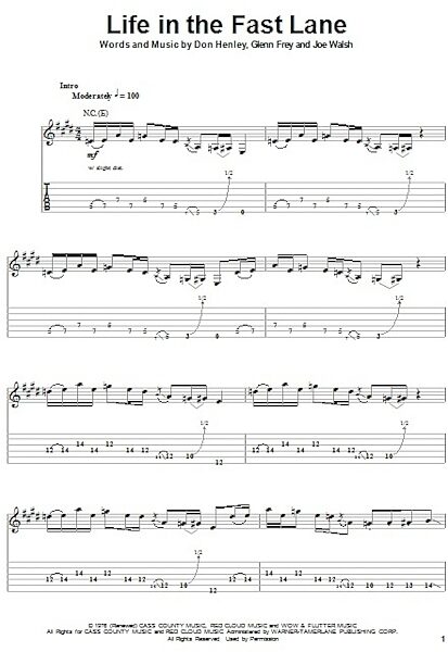 Life In The Fast Lane - Guitar Tab Play-Along, New, Main