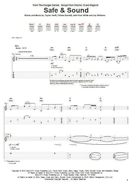 Safe And Sound - Guitar TAB, New, Main