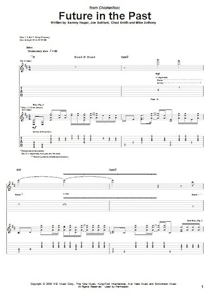 Future In The Past - Guitar TAB, New, Main
