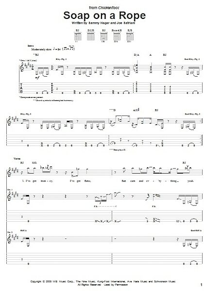 Soap On A Rope - Guitar TAB, New, Main