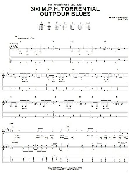 300 MPH Torrential Outpour Blues - Guitar TAB, New, Main