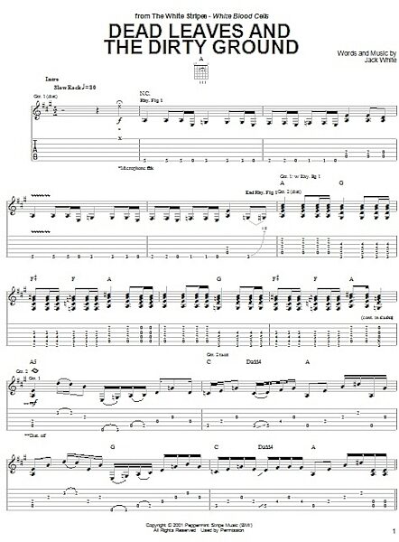 Dead Leaves And The Dirty Ground - Guitar TAB, New, Main