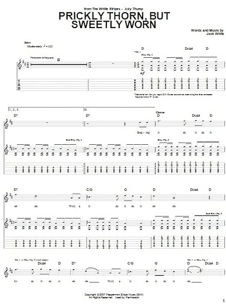 Prickly Thorn, But Sweetly Worn - Guitar TAB, New, Main