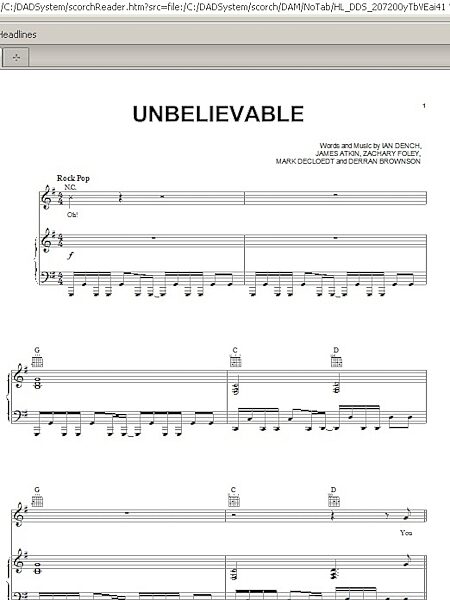 Unbelievable - Piano/Vocal/Guitar, New, Main