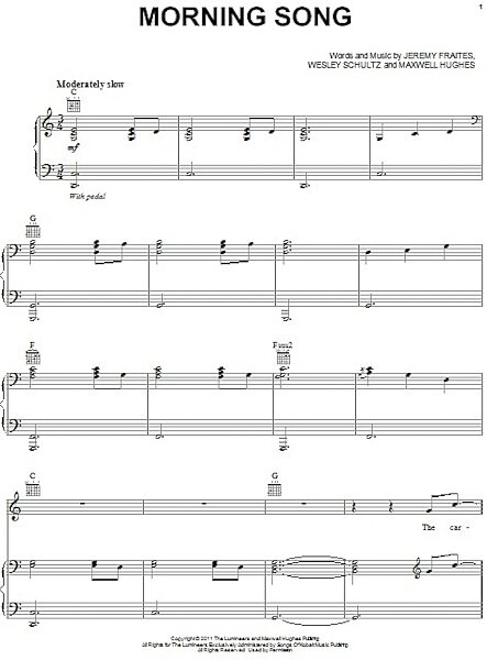 Morning Song - Piano/Vocal/Guitar, New, Main