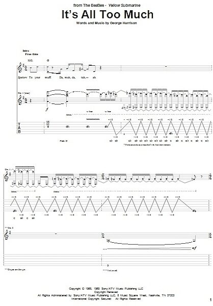 It's All Too Much - Guitar TAB, New, Main