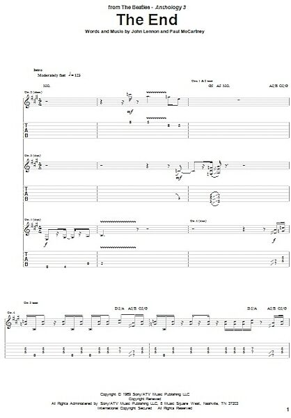 The End - Guitar TAB, New, Main