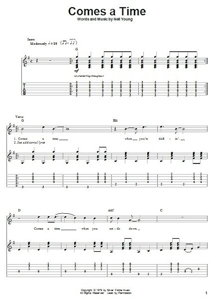 Comes A Time - Guitar Tab Play-Along, New, Main