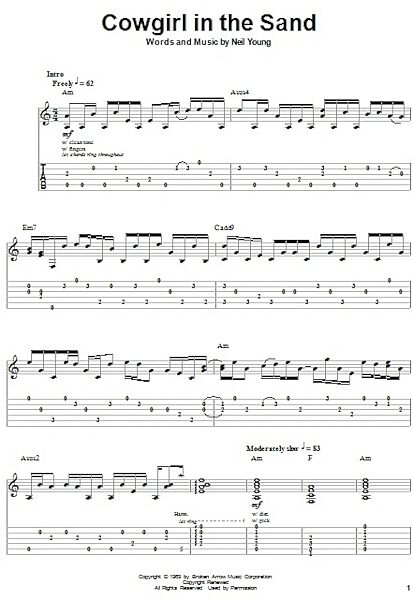 Cowgirl In The Sand - Guitar Tab Play-Along, New, Main
